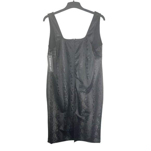 Madden Girl Black Faux Snakeskin Sleeveless Bodycon Dress 2X - Picture 2 of 14